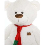 White 5 Feet Special Christmas Teddy Bear with tie muffler